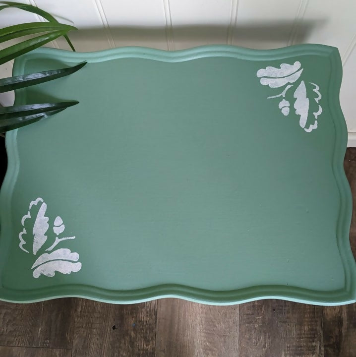 Green Stencilled Side Table R250601 4