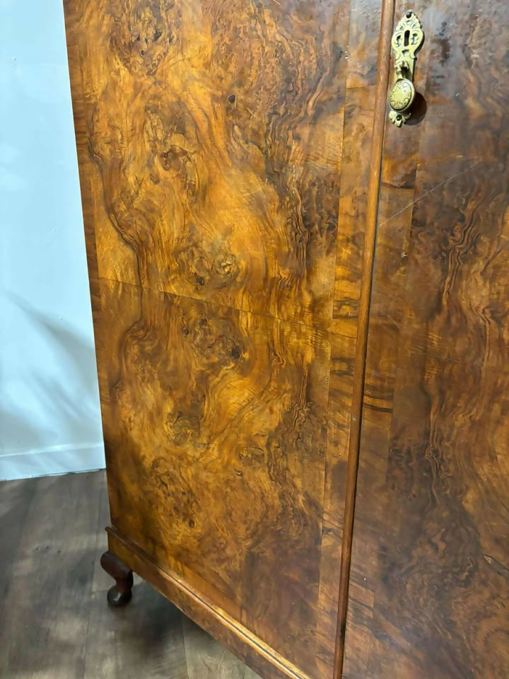 Vintage Burr Walnut Double Wardrobe