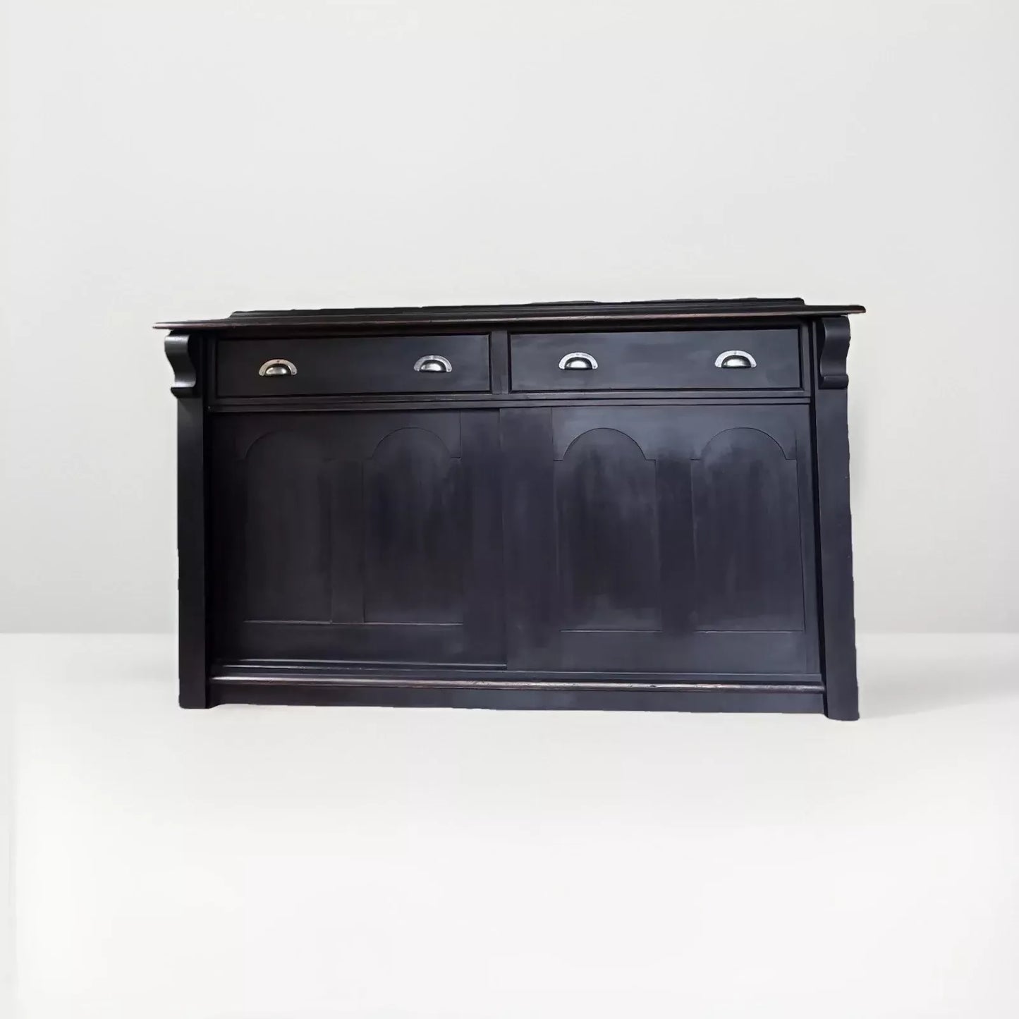 Vintage Victorian Painted Solid Pine Dresser Sliding Door Cupboard