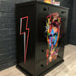 David Bowie Furniture / Ziggy Stardust Lightening Bolt Inspired, Pop Art Mid-Century Modern Black Painted Chest of Drawers, Glam Rock Interiors