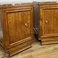 Pair of Bedside Tables Antique French Style Oak Marble Top Cabinets LOT 6218