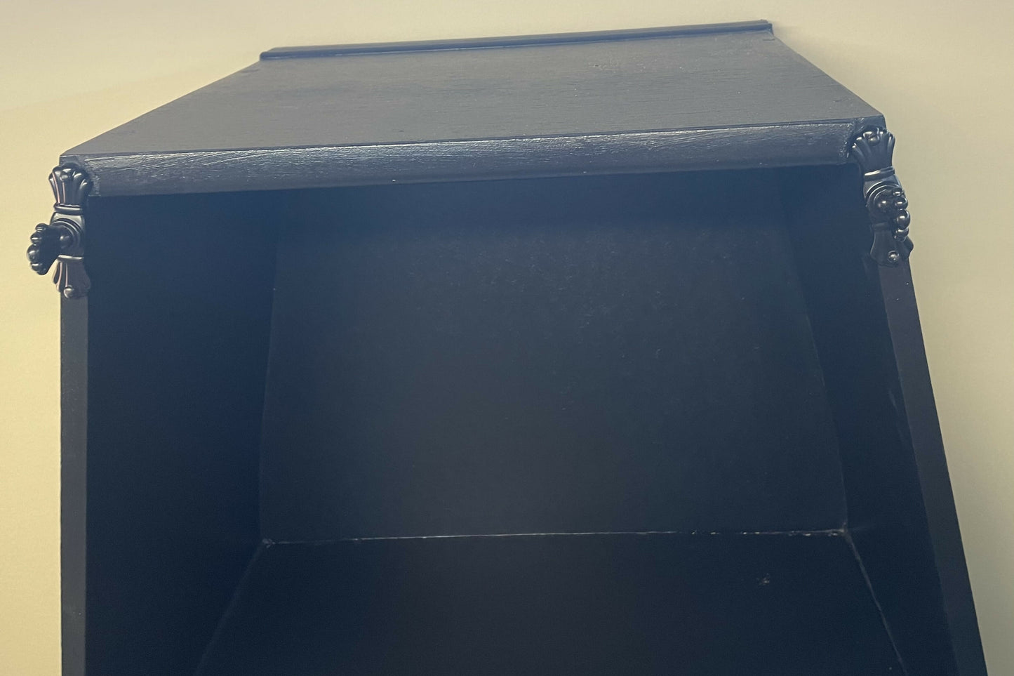 Bespoke Black Coffn Free Standing Display Unit