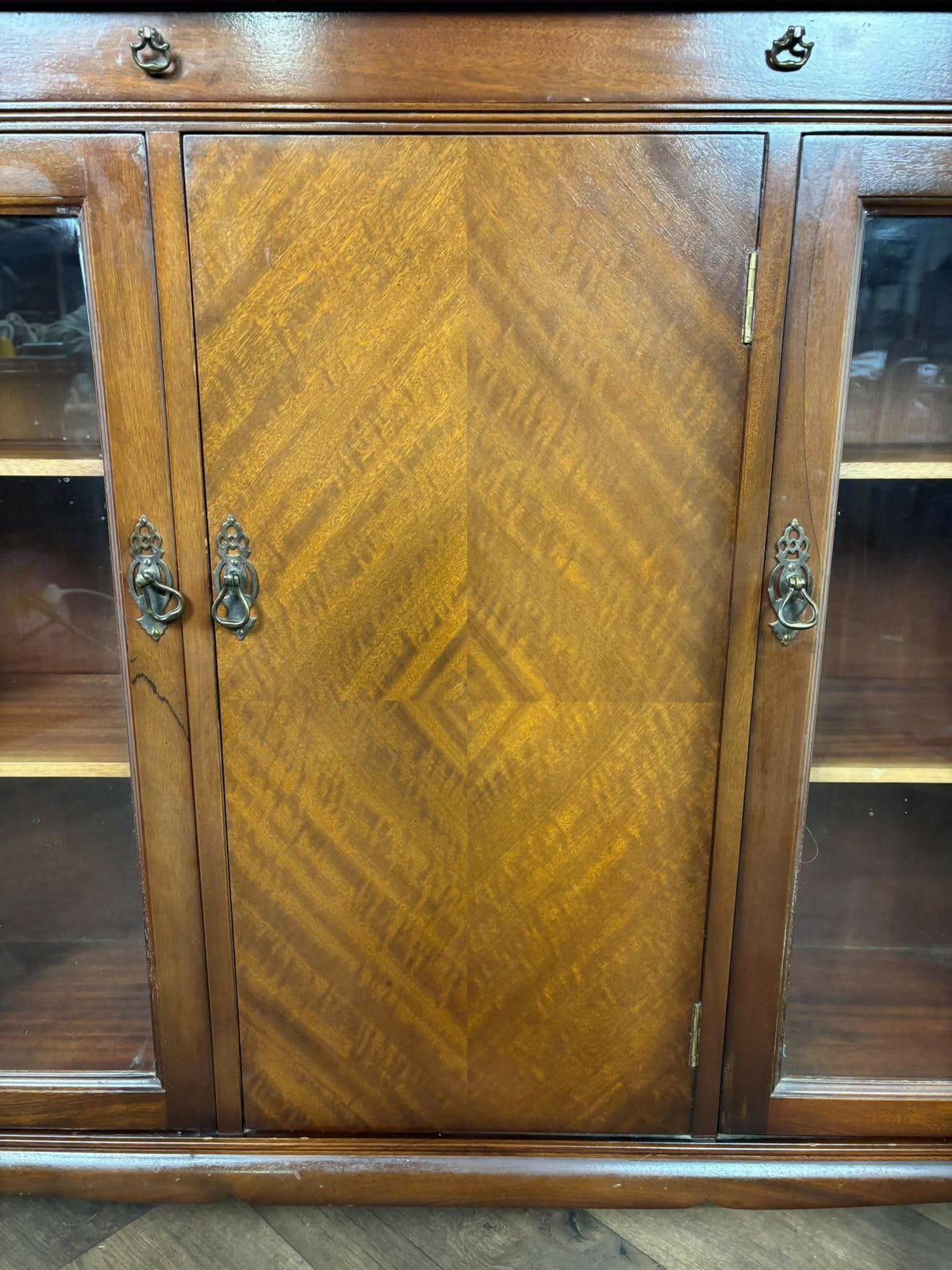 Reproduction Mahogany Glazed Bookcase