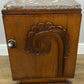 Bedside Table Antique French Art Deco Marble Top Oak Cabinet Nightstand LOT 6238