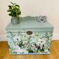 Storage Chest Upcycled Furniture Green Frog Foliage Vintage Storage Box Ottoman