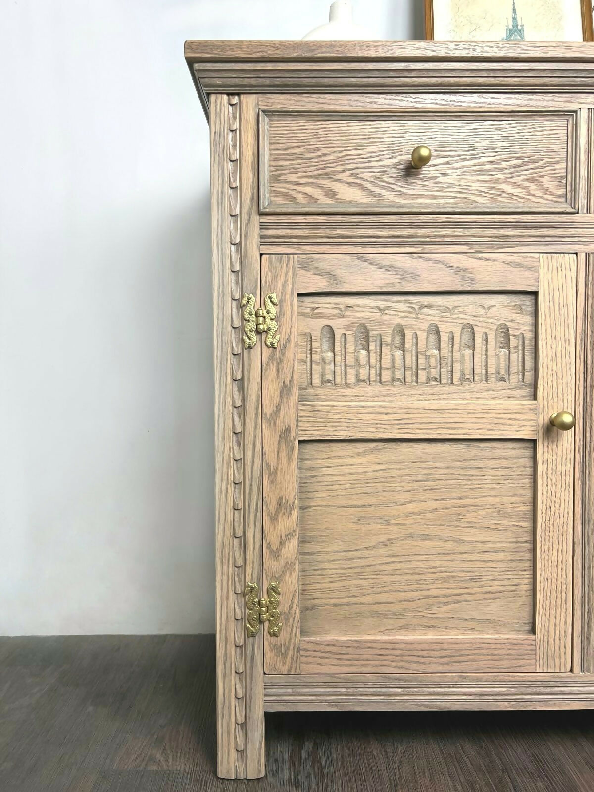 Light Wood Vintage Boho Rustic Sideboard