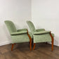 Vintage Pair of Parker Knoll Light Green Upholstered Armchairs – Model PK 749-1014