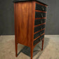 Antique Style 6 Drawer Chest Tallboy Cabinet Black/Wood Jewellery Storage 102cm