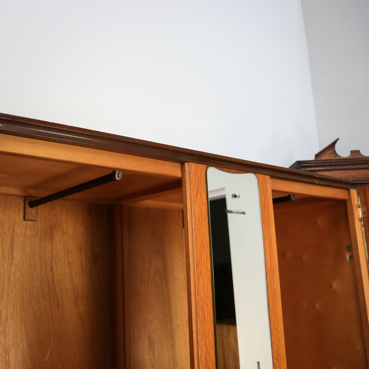 Lebus Double Wardrobe Vintage Retro with Mirror and Two Rails