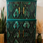 Green and gold Art deco style cocktail cabinet drinks cabinet