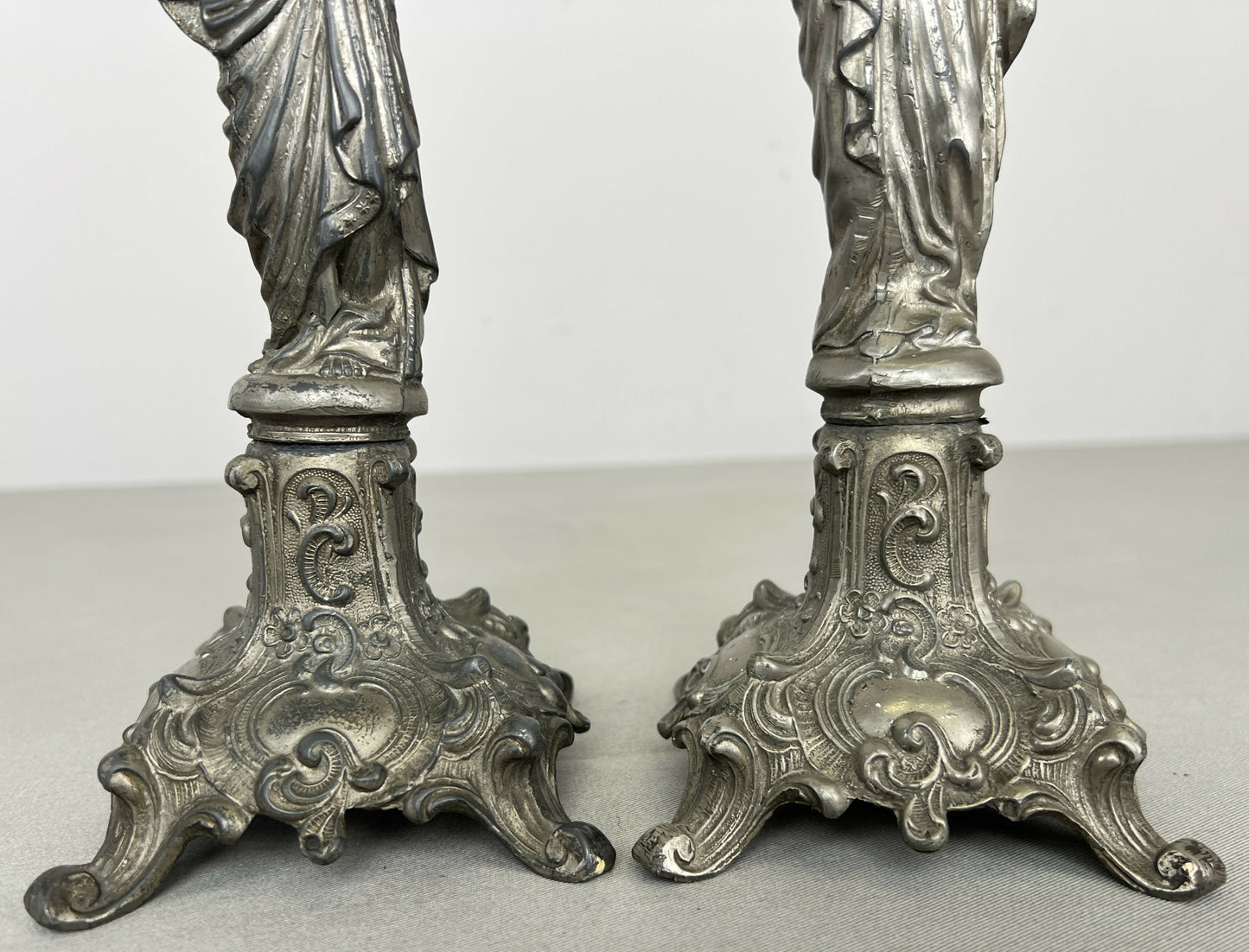 Pair of Candle Holders Vintage French Style Figural Design Candlesticks LOT 6471
