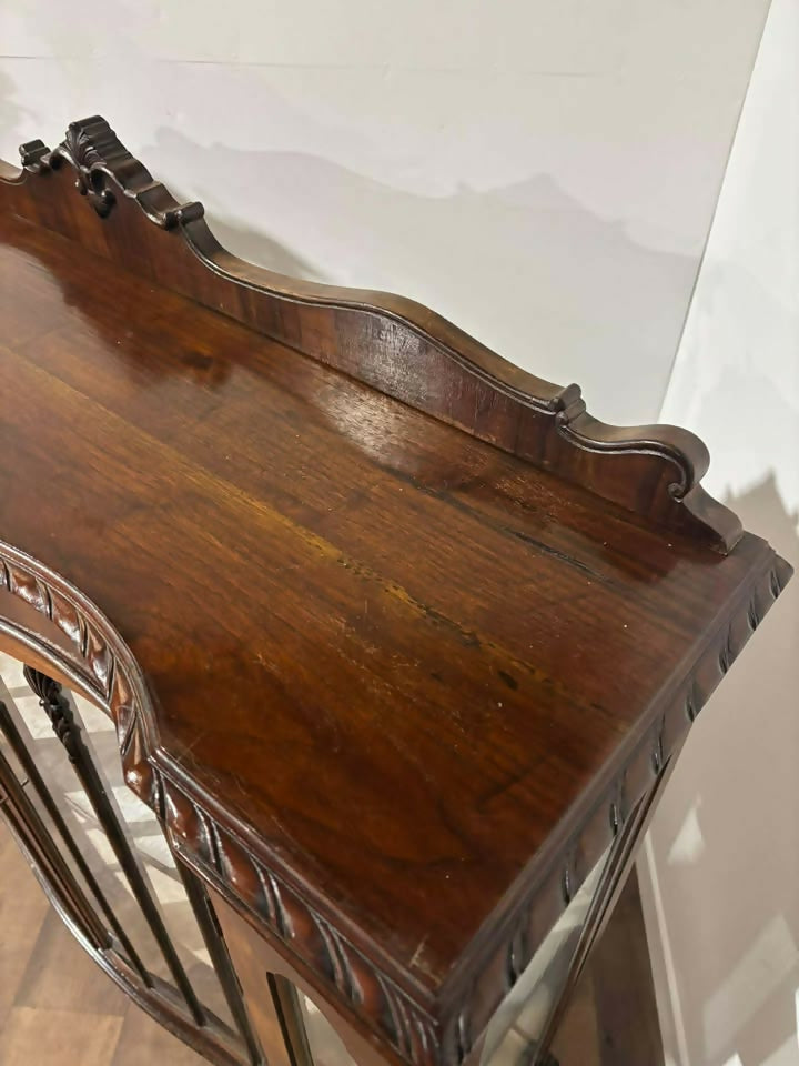 Edwardian Mahogany Serpentine Form Display Cabinet