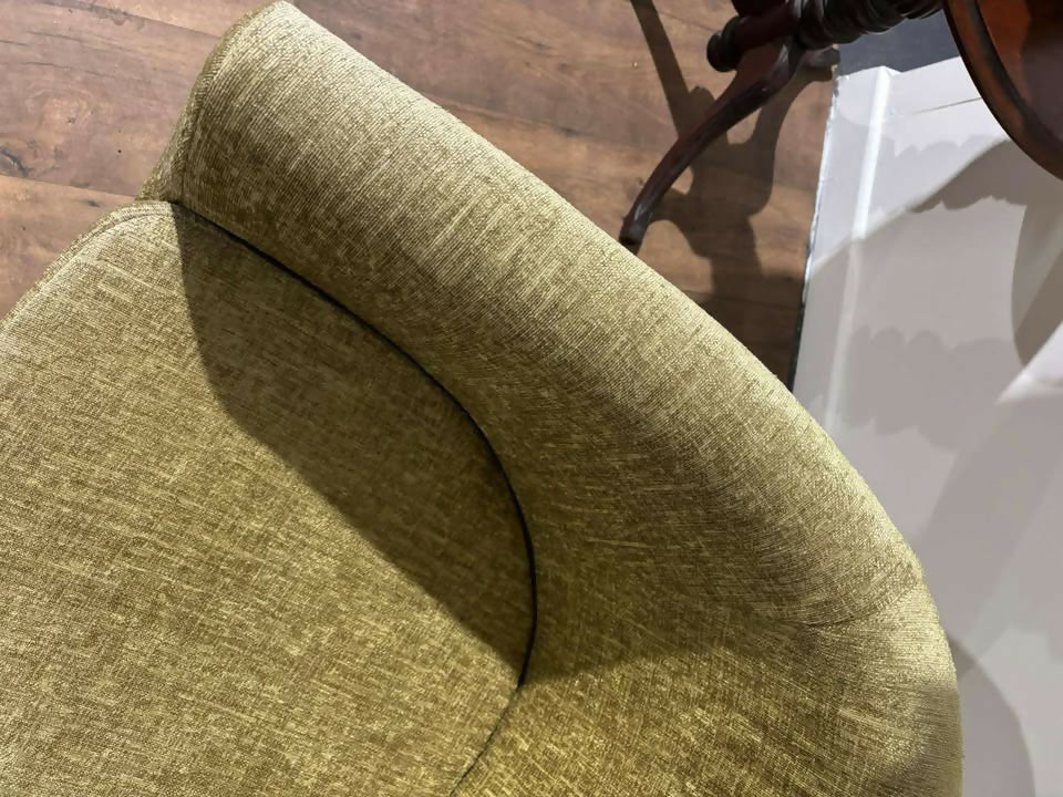 Pair of Chenille Lime Green Tub Chairs