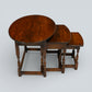 Old Charm Oval Nest of Tables in Tudor Brown Model 1990 VGC FREE UK Delivery
