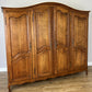 Wardrobe Vintage French Louis XVI Style Oak Four Door Carved Armoire LOT 6105