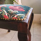 Vintage Dressing Table Stool - Footstool. Becca Who Velvet. Queen Anne legs. Mahogany Frame.