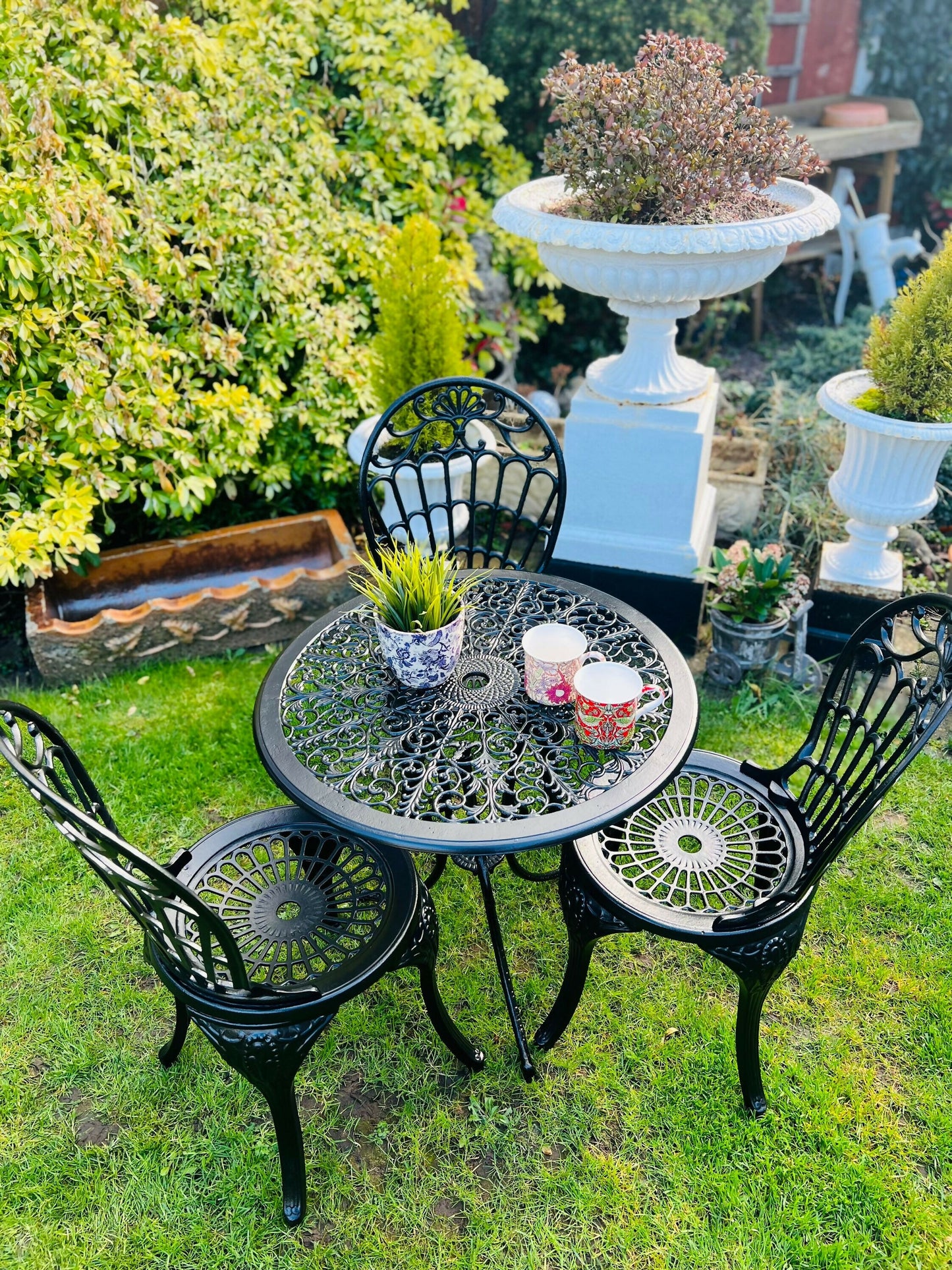 Garden Furniture Patio Set in Black 3 Seater