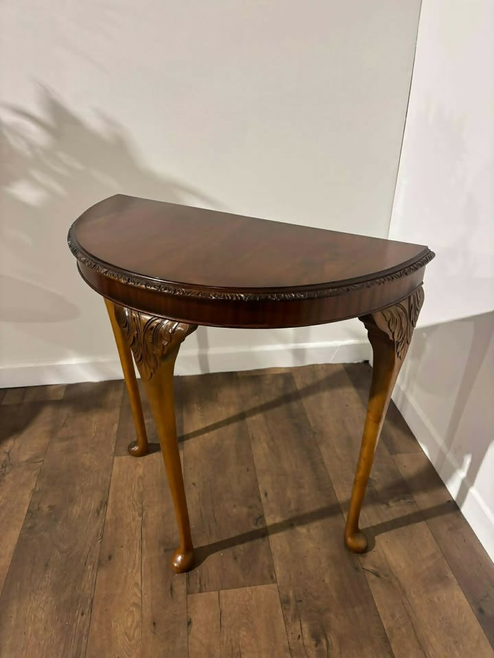 Reproduction Mahogany Demi Lune Hall Table