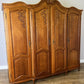 Wardrobe Vintage French Louis XVI Style Oak Four Door Carved Armoire LOT 6491