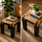 Oak Side Table with Glass Top, Black and Wood End Table, Revived Industrial Furniture, Handmade Bedside or Lamp Table, UK