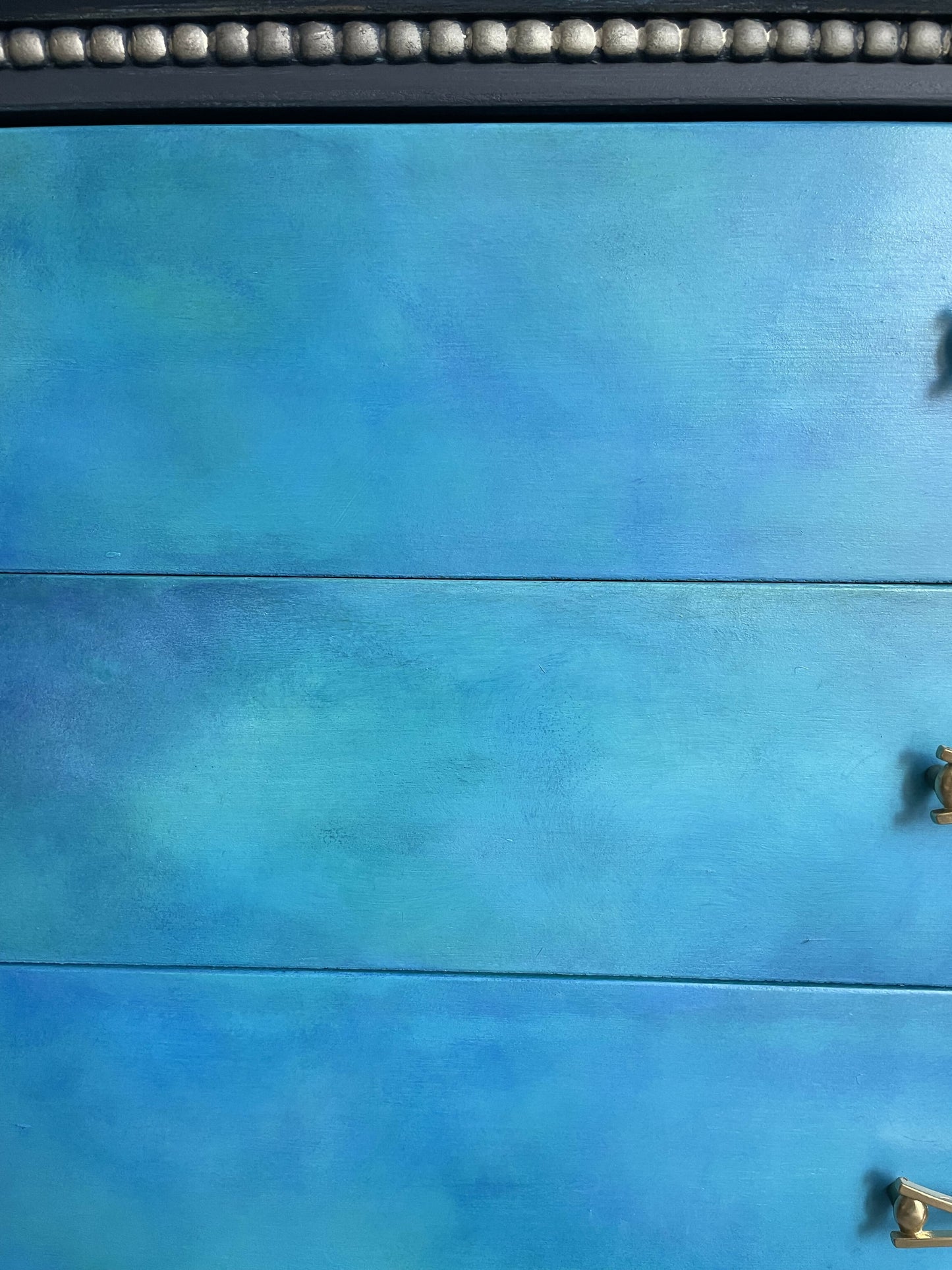 Mid Century Chest of Drawers Hand Painted Blue