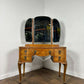 Vintage Walnut Veneered Dressing Table with Triptych Mirror