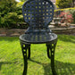 Black Vintage Three Seater Patio Set with Marble Topped Table