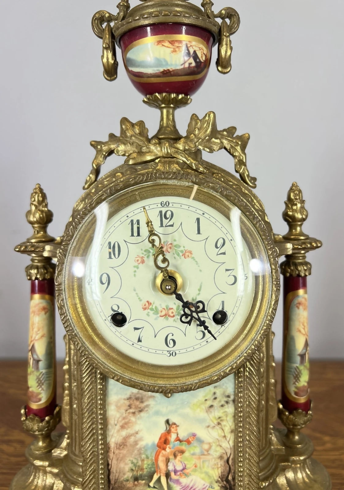Lancini Imperial Ormolu Porcelain Gilt Brass Mantle Clock LOT 4638