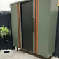 Retro Mid Century Modern 3 piece Lebus Link bedroom set in Green, Black and Wood.