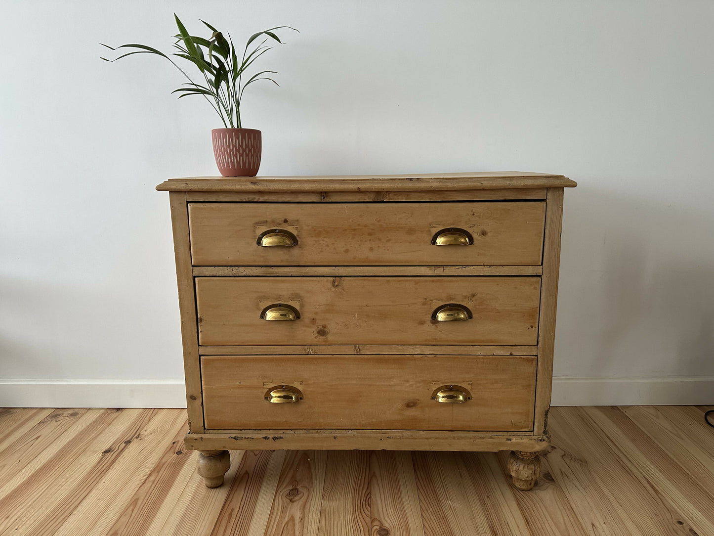 Antique Victorian Pine Chest of Drawers Rustic Stripped Pine
