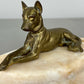 Tray Antique French Style Marble Brass Dog Decorative Display Tray LOT 6419