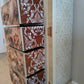 Vintage upcycled tallboy chest of drawers pale green with floral decoupage