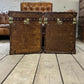 Handmade vintage storage trunks - luxury custom made - brown leather accent tables