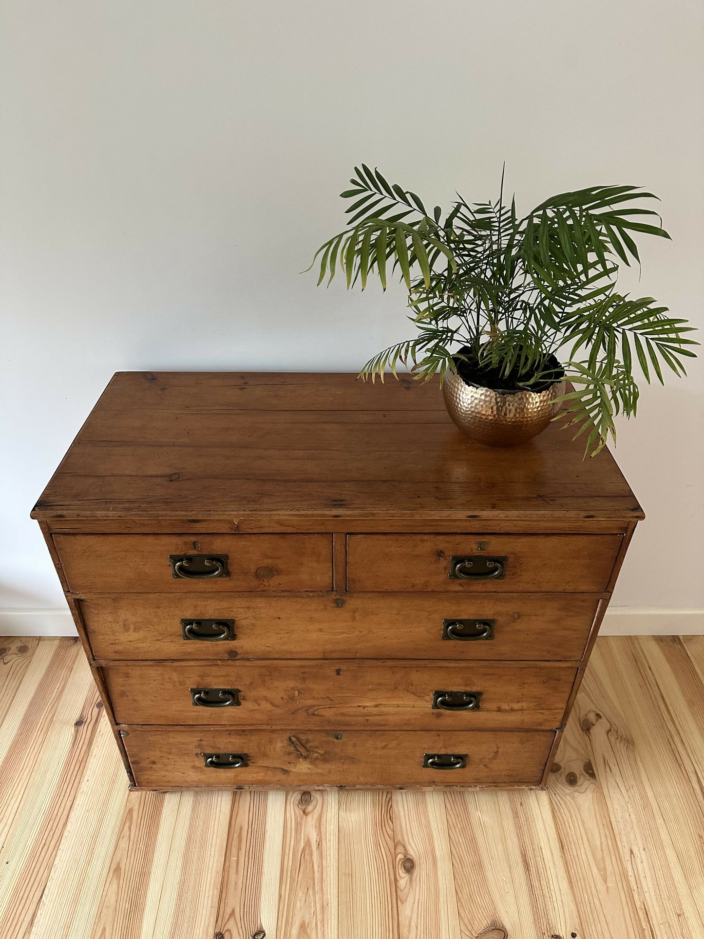 Antique Victorian Pine Chest of Drawers Rustic Solid Pitch Pine