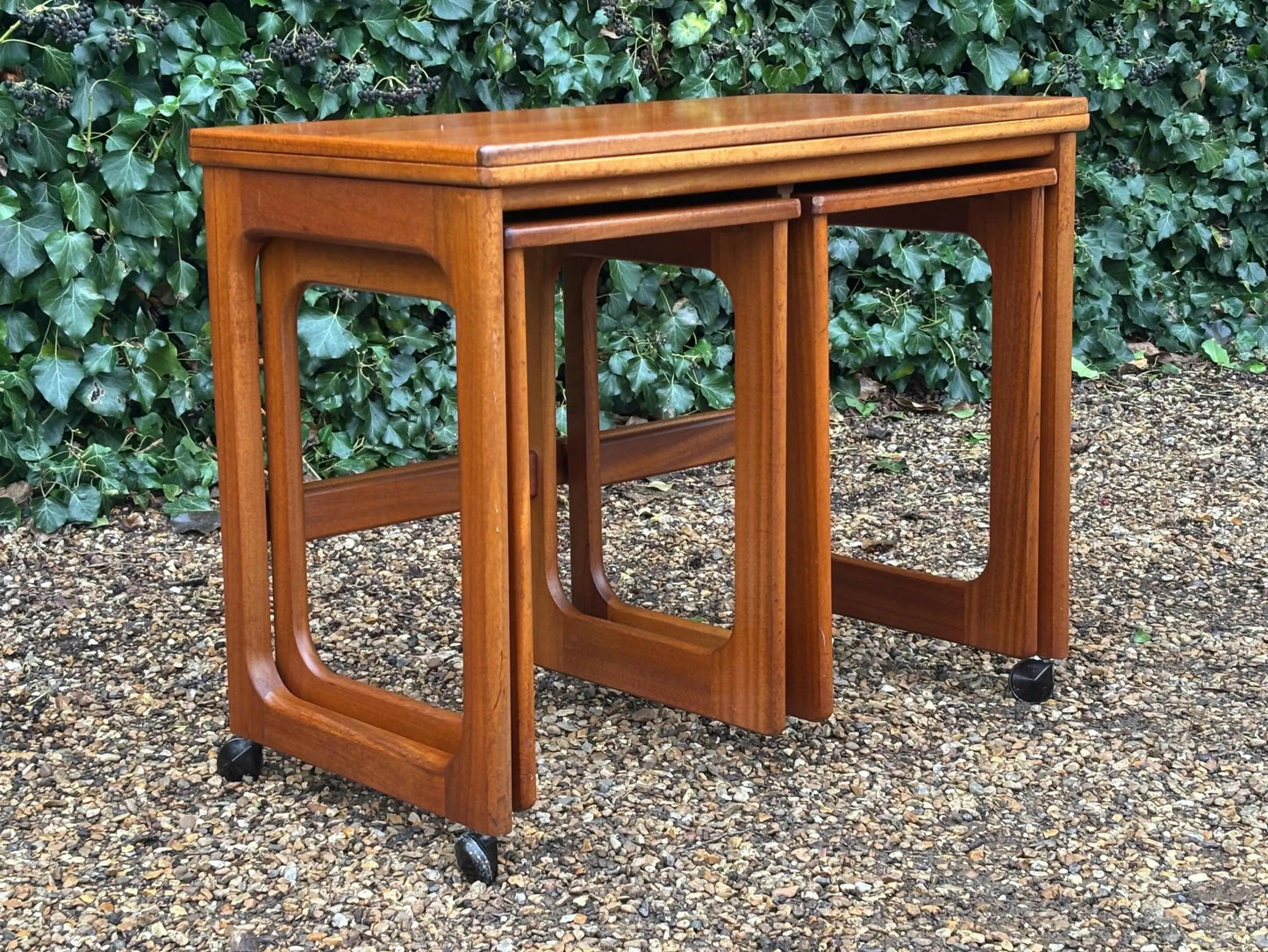 Mid Century McIntosh Triform Teak Nest Of Tables c,1960s