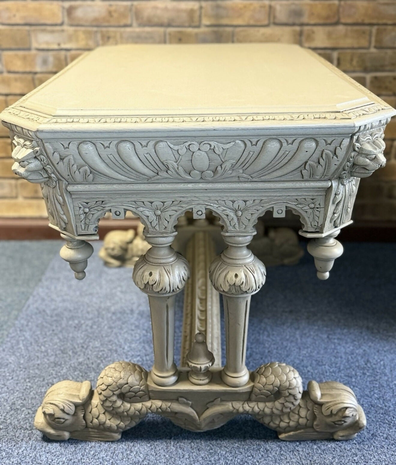 French Dolphin/ Library Table circa 1890