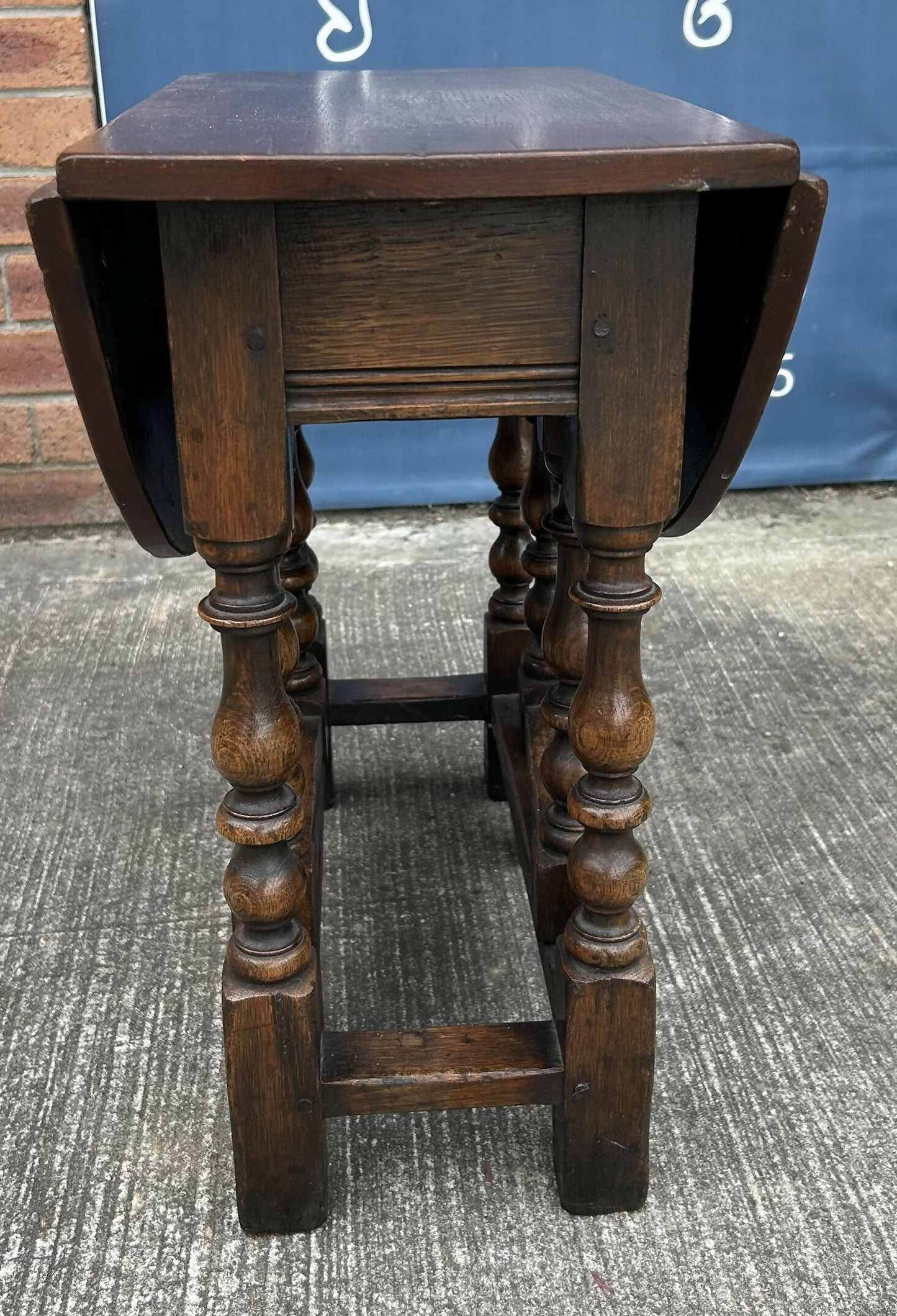 Titchmarsh & Goodwin Vintage Oak Miniature Dropleaf Gateleg Occasional Table