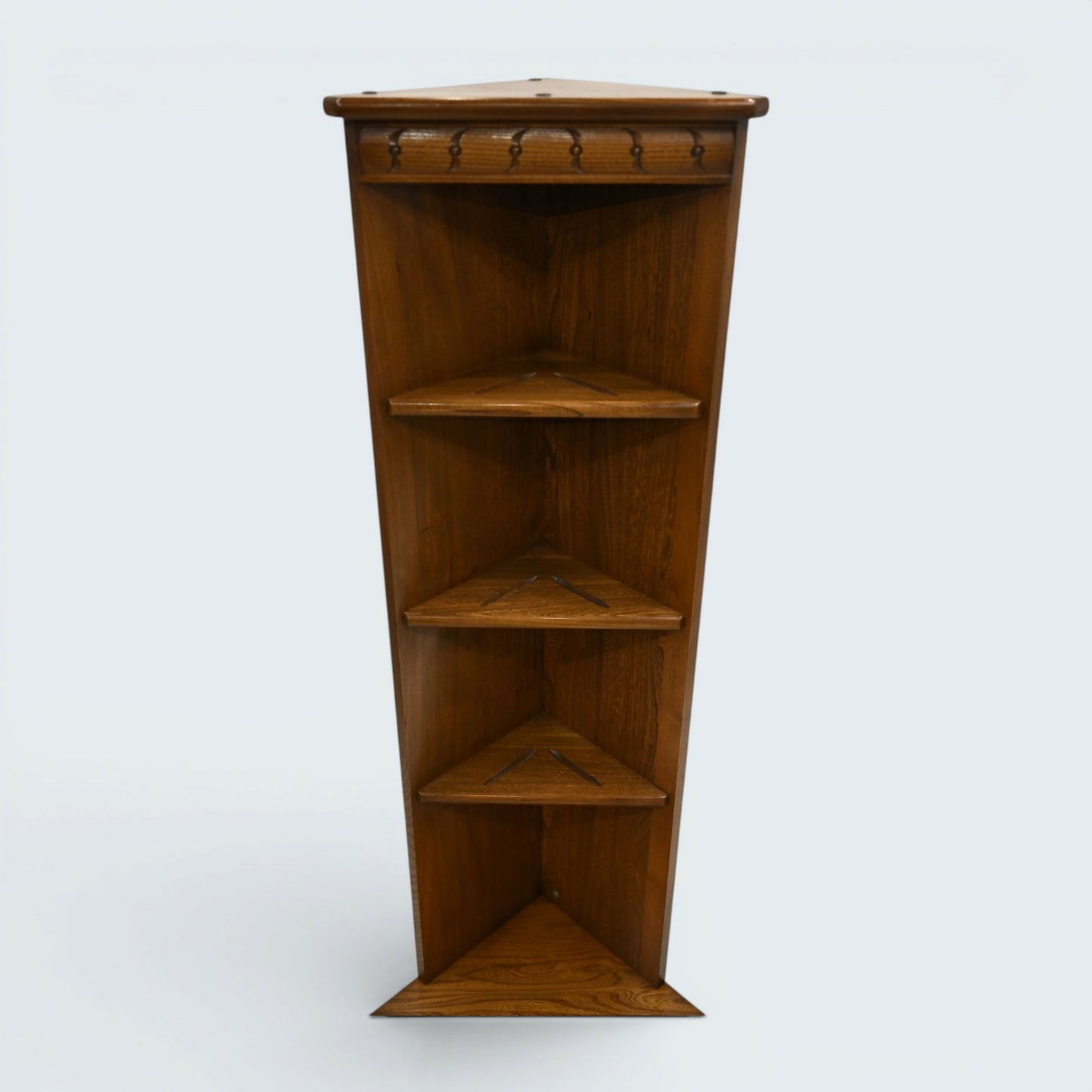 Ercol Corner Cabinet with Shelves and Cupboard Golden Dawn VGC FREE UK Delivery