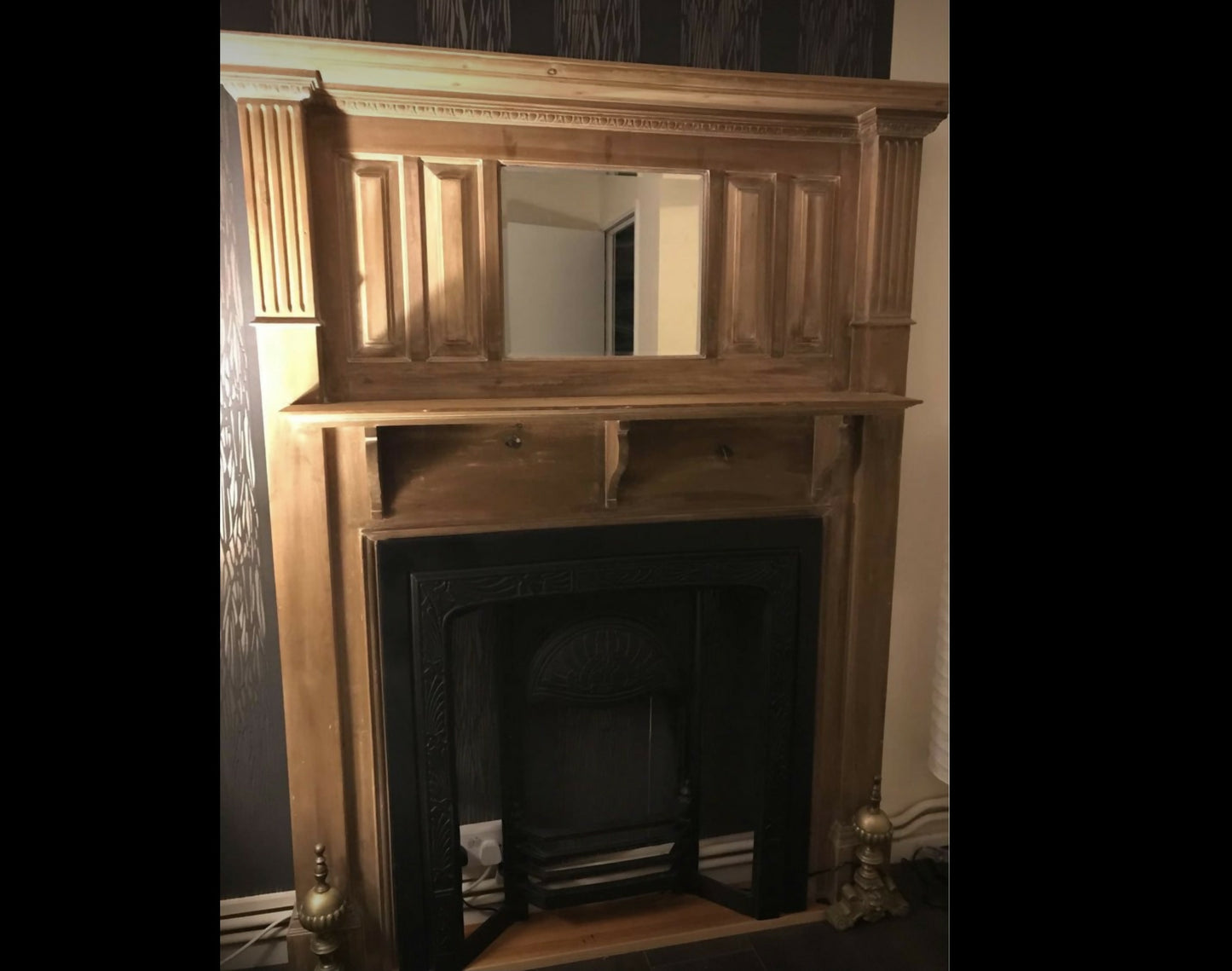 Beautiful large wooden fireplace surround