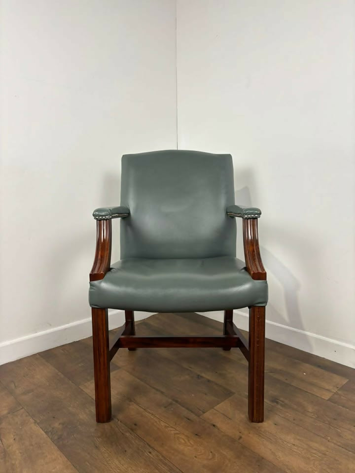 Classic Gainsborough Chair in Duck Egg Leather