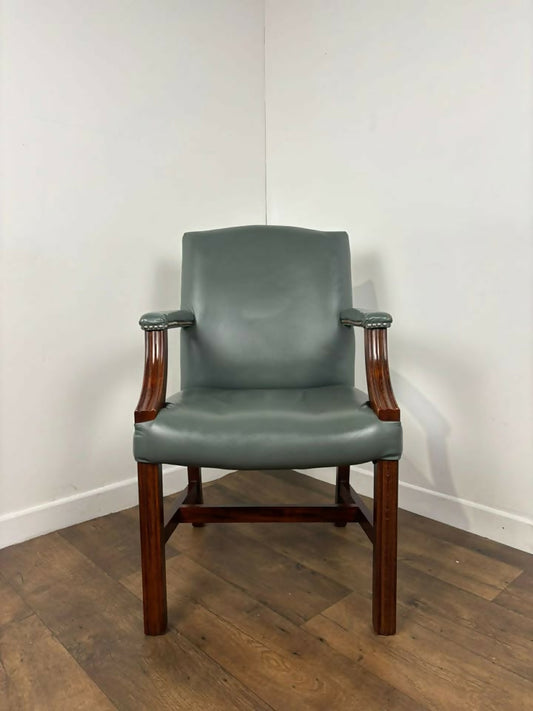 Classic Gainsborough Chair in Duck Egg Leather