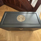 Ottoman. Vintage Camphor wood chest, handpainted. Black/gold