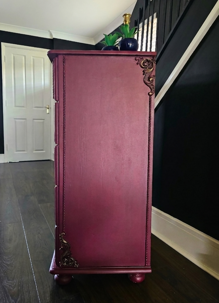 Vintage Mid Century Chest of Drawers Pink Fusion Mineral Paint Upcycled