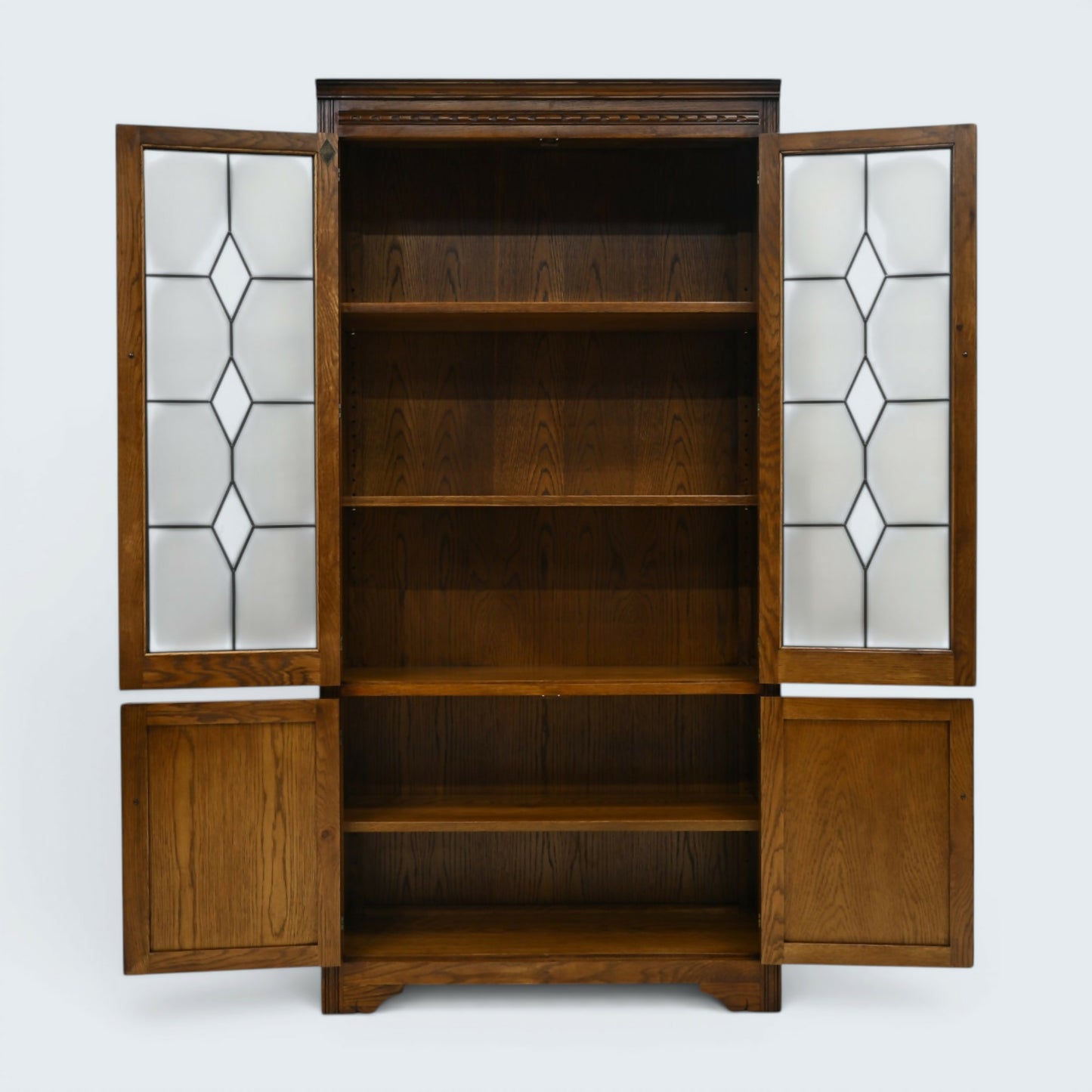 Old Charm Bookcase Display Cabinet Light Oak Finish EXC Clean FREE UK Delivery*