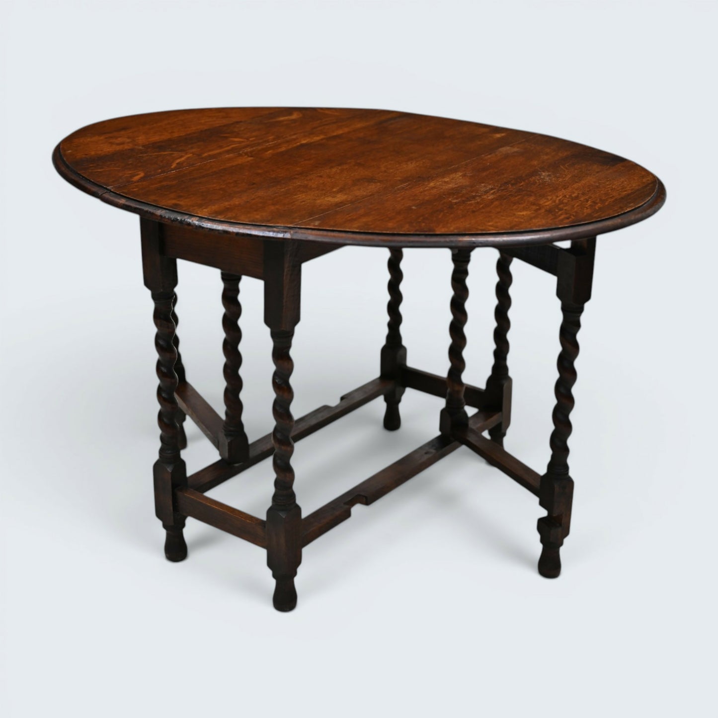 Vintage Oak Drop Leaf Dining Table Barley Twist Gate Leg Vintage FREE Delivery