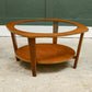 Mid Century Teak Astro Style Coffee Table with Glass Top