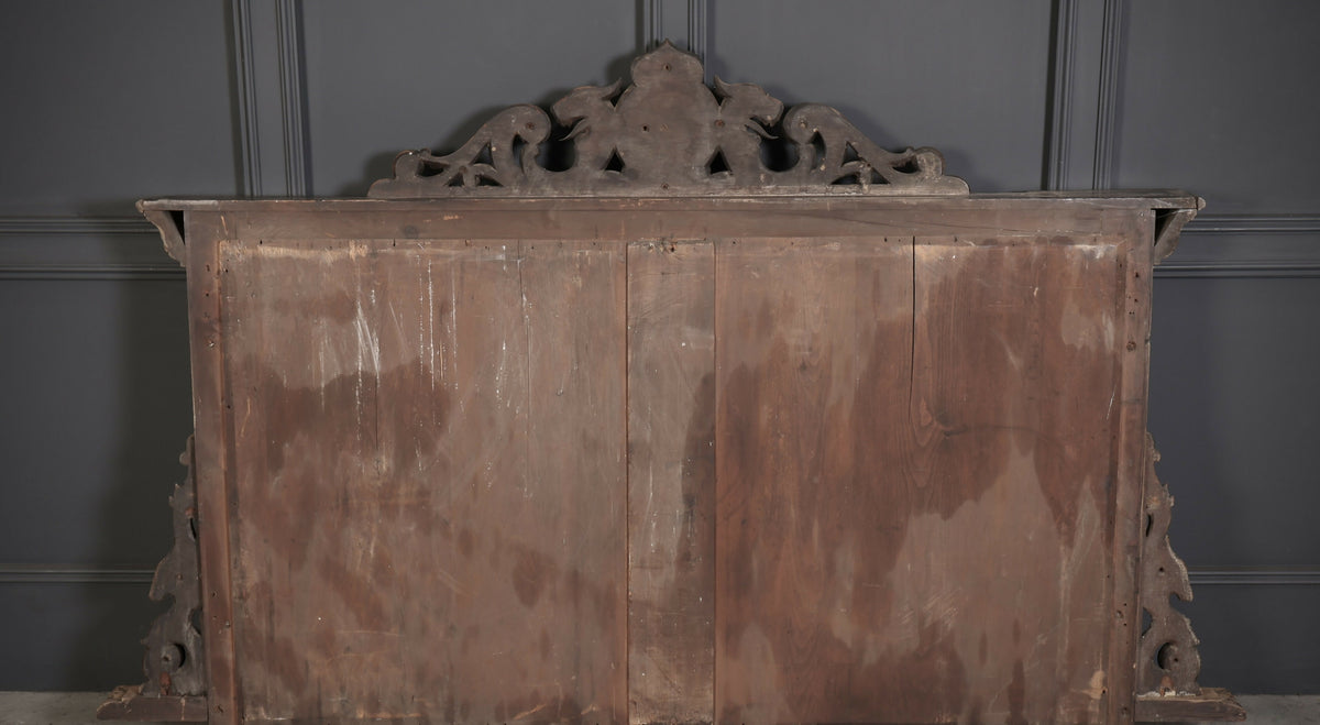 Large Victorian Carved Oak Overmantel Mirror
