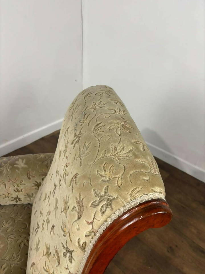 Victorian Mahogany Framed Fireside Armchair