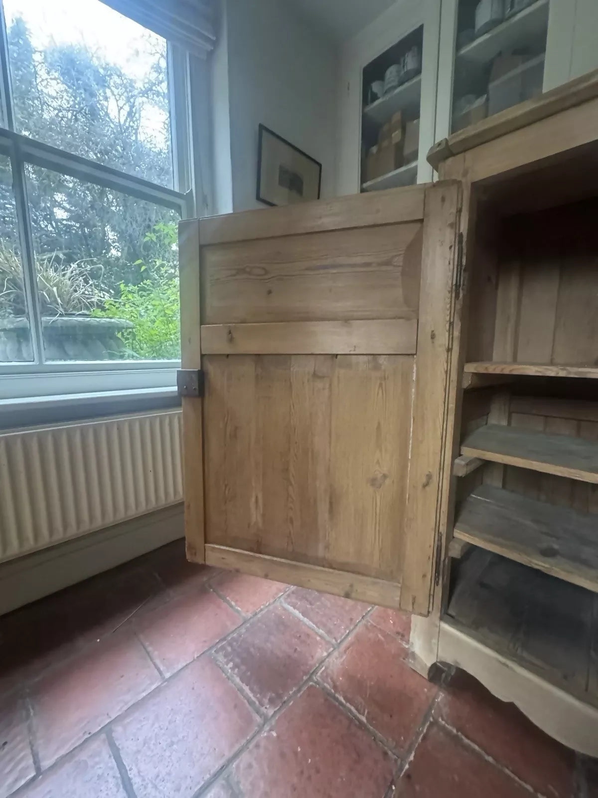 Rustic Antique Victorian Solid Pitch Pine Cupboard Sideboard Dresser Server