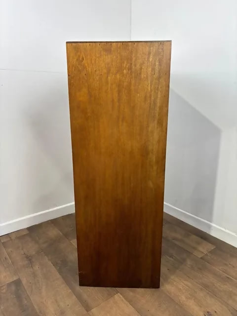 Vintage Oak Tallboy Wardrobe with Drawer Over Cupboard